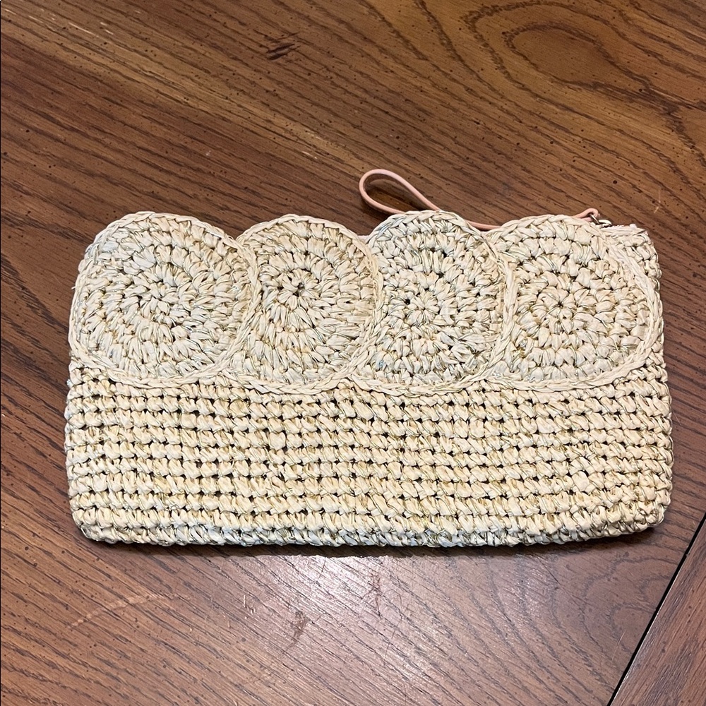 Talbots Handcrafted Cream Straw Paper‎ Clutch